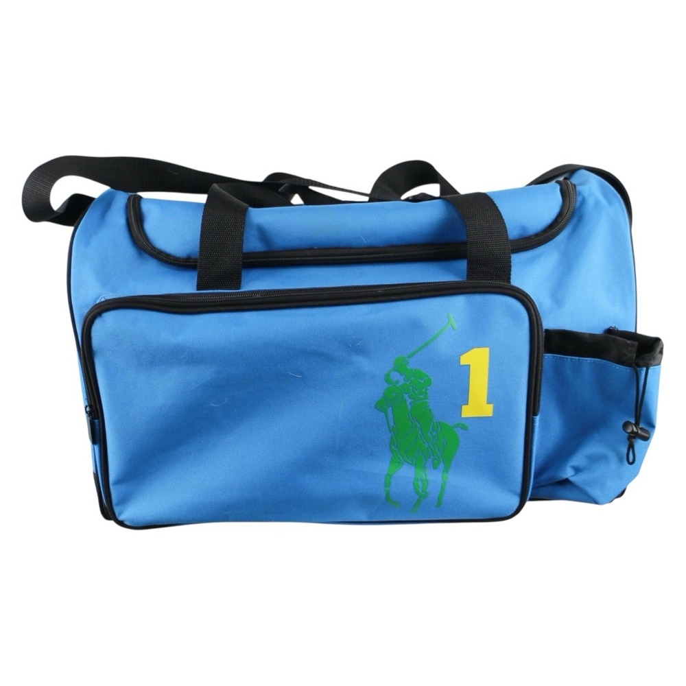 Polo Ralph Lauren Gym Duffle Bag Blue Big Pony Number 1 Shoulder Strap